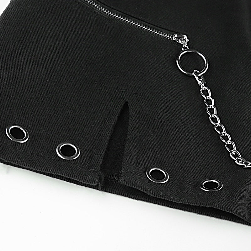 Chain Detail Mini Skirt