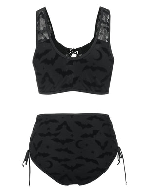 Bats Print Bikini Set