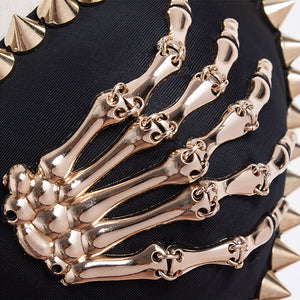 Gold Skull Hands Bra