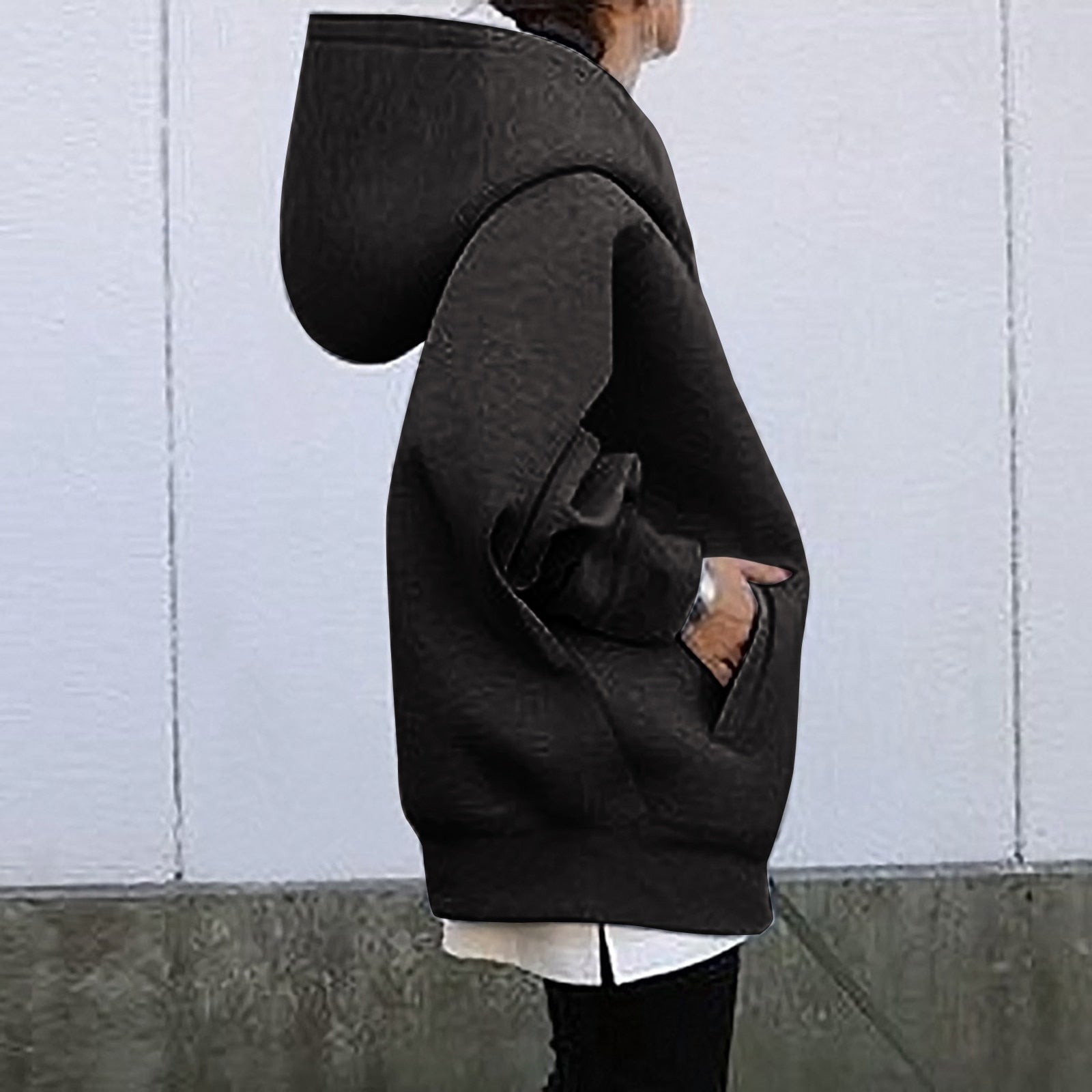 Plain Design Oversized Jacket