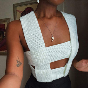 Knitted Lace Up Vest