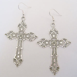 Big Cross Drop Earrings