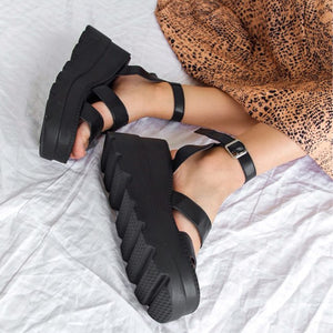 Buckle Detail Platform Sandals