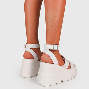 Buckle Detail Platform Sandals