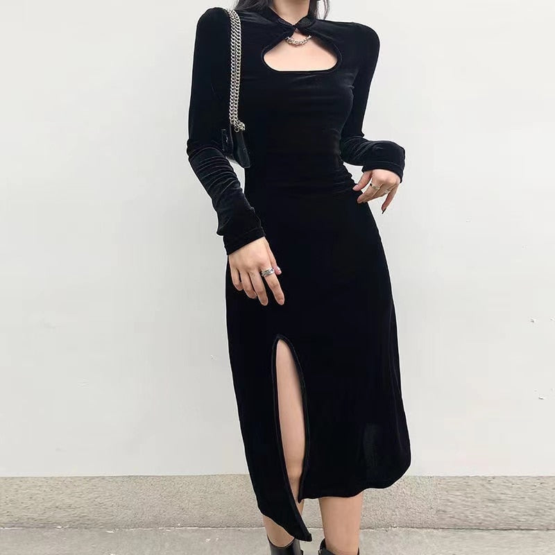 Witch Amita Black Midi Dress