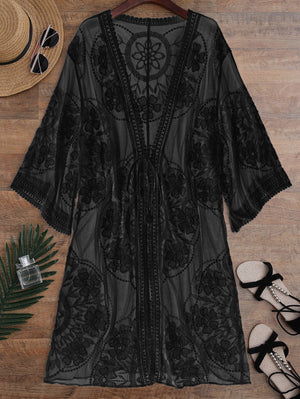 Lace See-Through Kimono