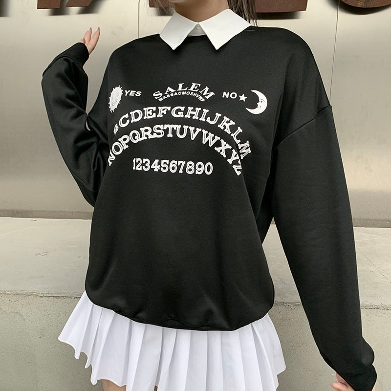 English Alphabet Print Hoodie