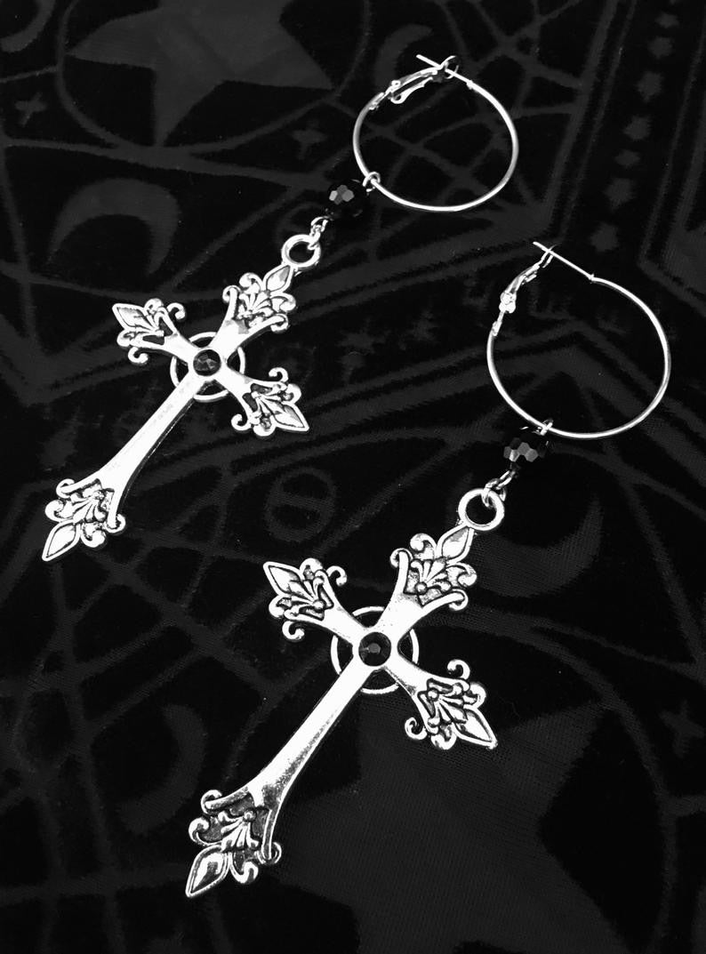 Cross Shaped Gothic Earrings