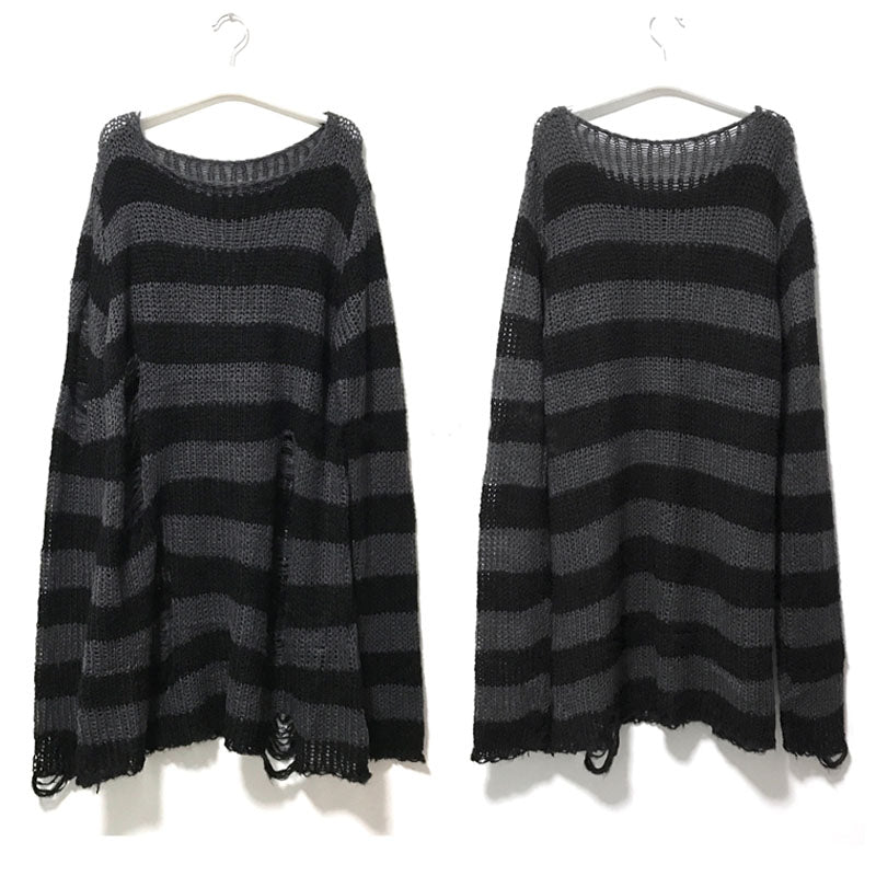 Witch Amanda Striped Loose Sweater(10 colors)