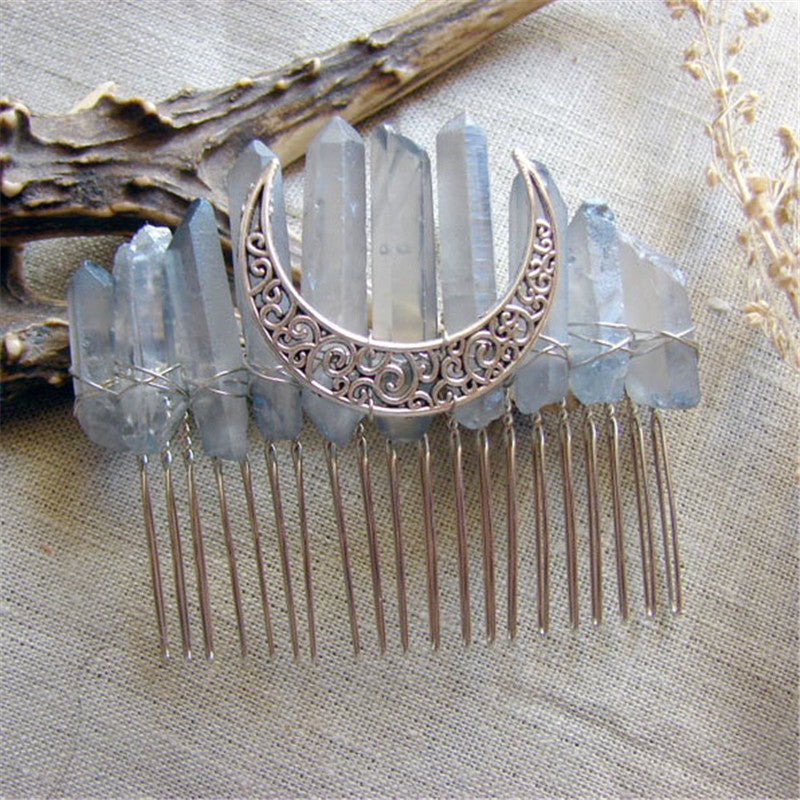 Crystal Crescent Moon Hair Pin