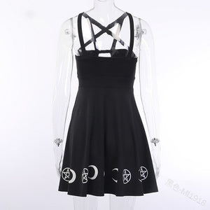 Moon - Five Pointed Star Printed Mini Dress