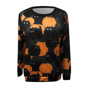 Black Cats and Orange Pumpkins Jumper