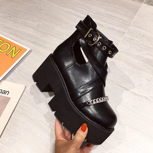 Chain Platform Boots