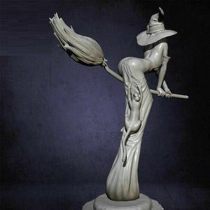 Witch on her broom Figurine