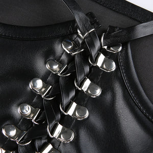 Lace Up Leather Corset