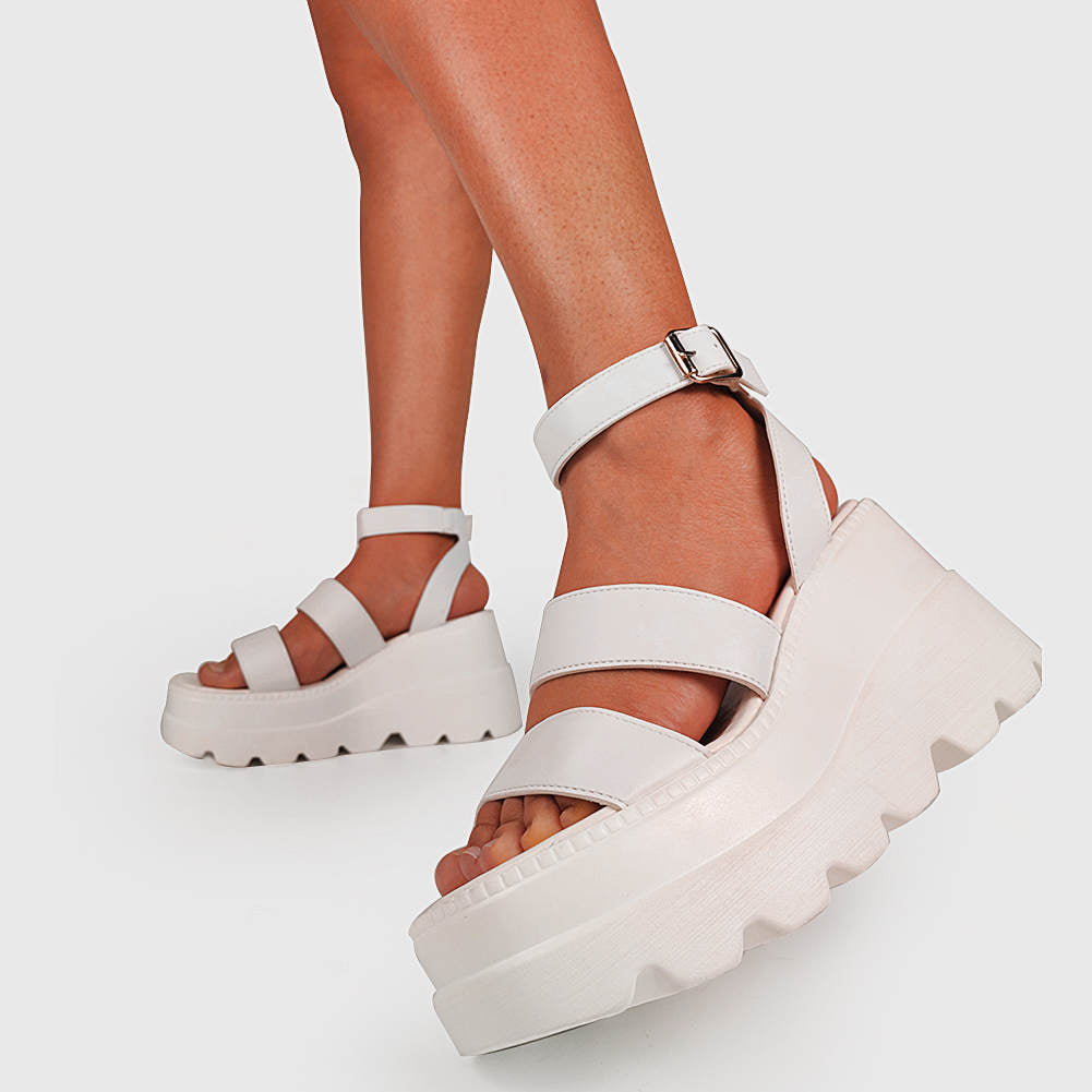 Buckle Detail Platform Sandals