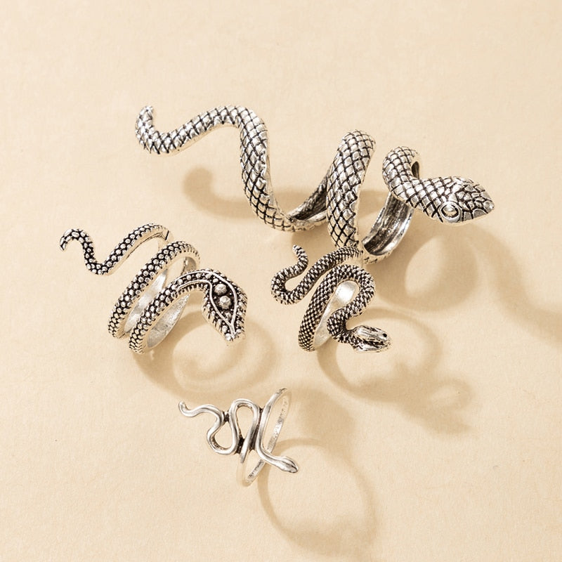 4 Pack Snake Shaped Ring Set