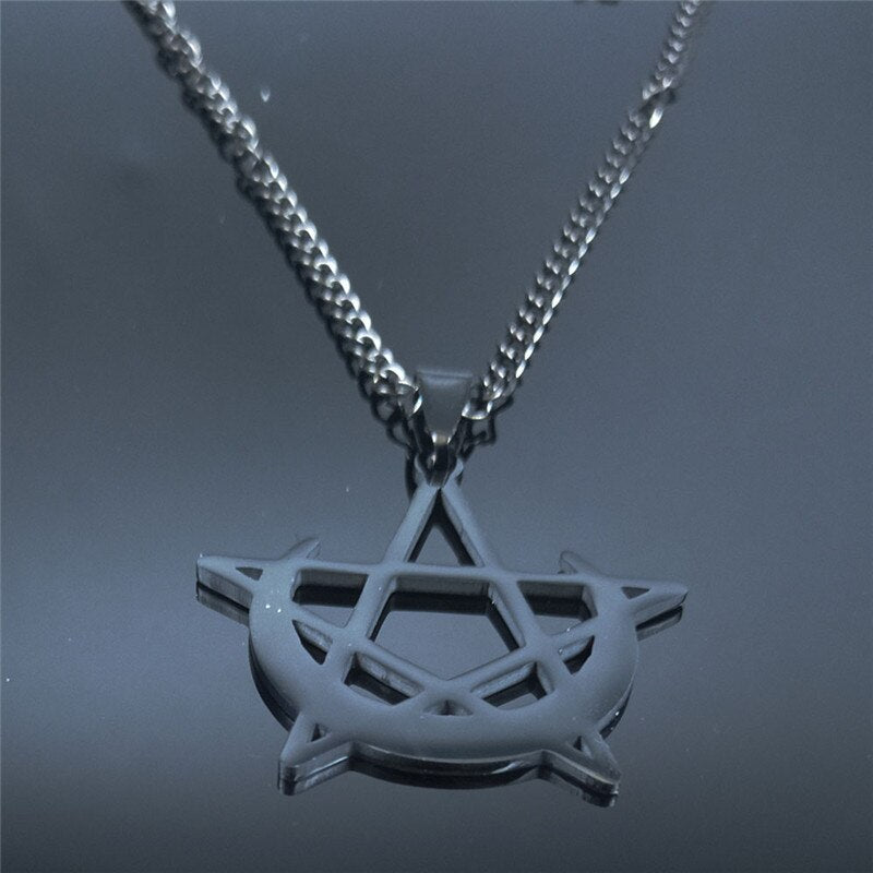 Moon And Pentagram Shaped Necklace