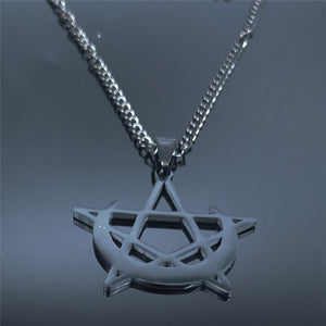 Moon And Pentagram Shaped Necklace