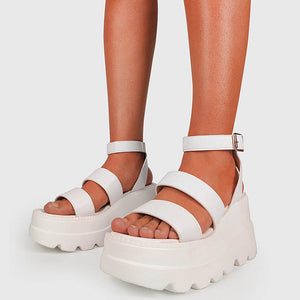 Buckle Detail Platform Sandals