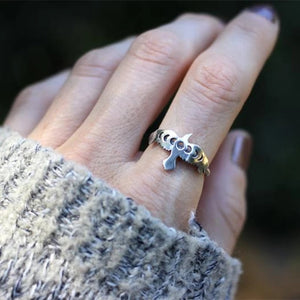 Moon Phases Crow Ring