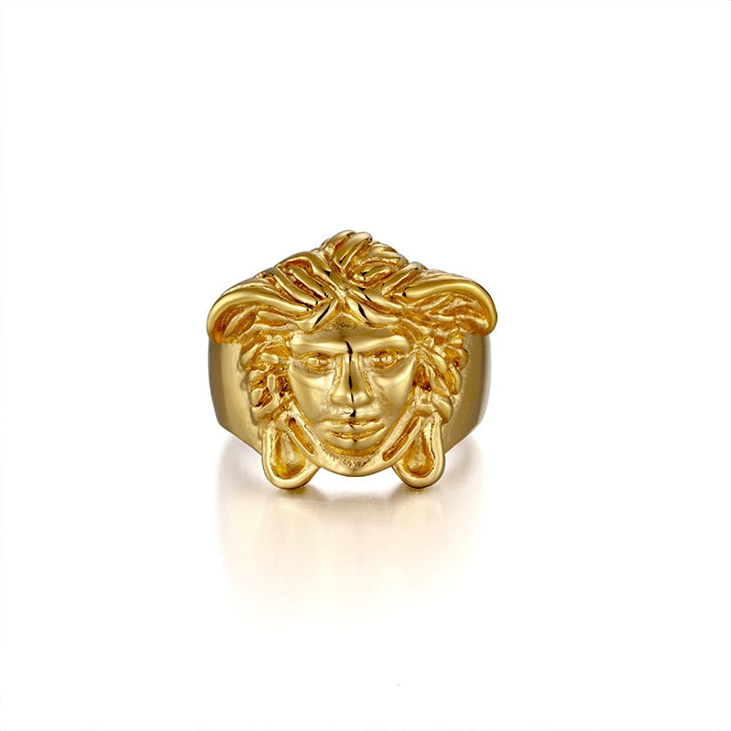 Gold Medusa Shaped Ring