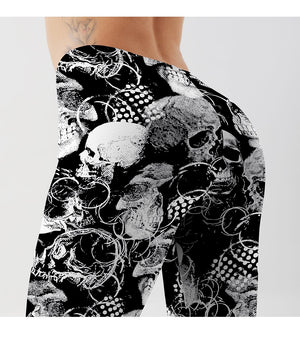 All Over Skulls Print Leggings