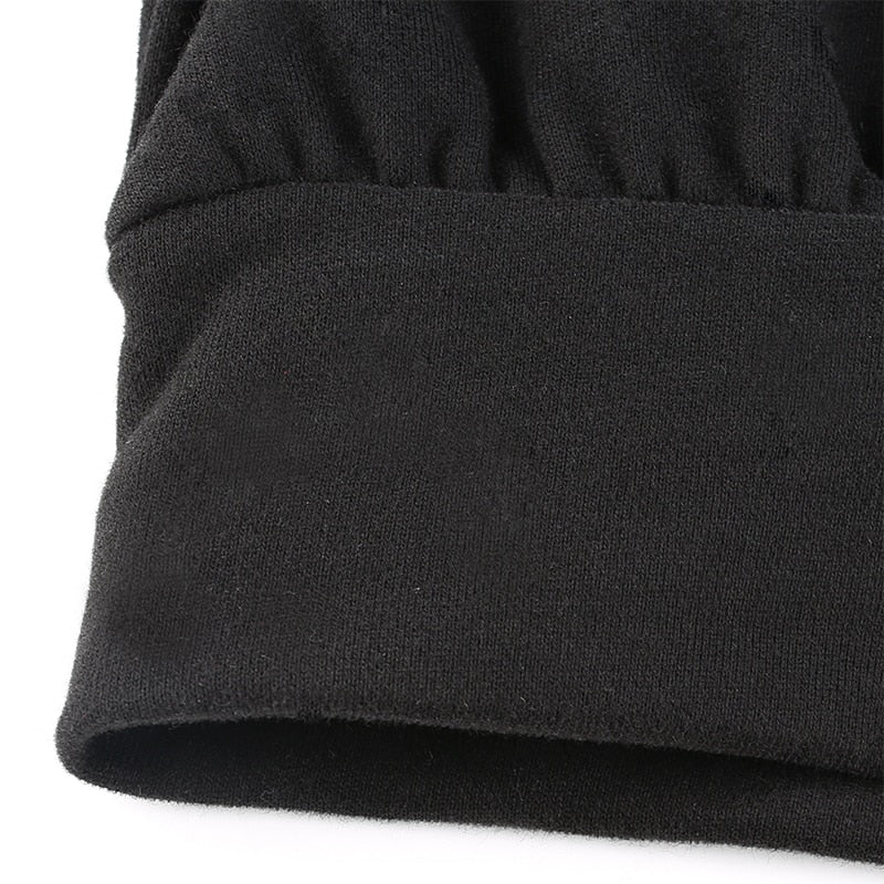 Black Cropped Hoodie