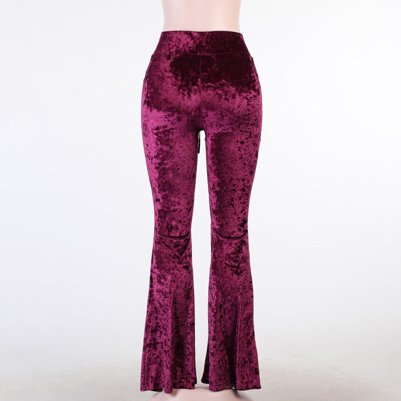 Lace Up Velvet Pants