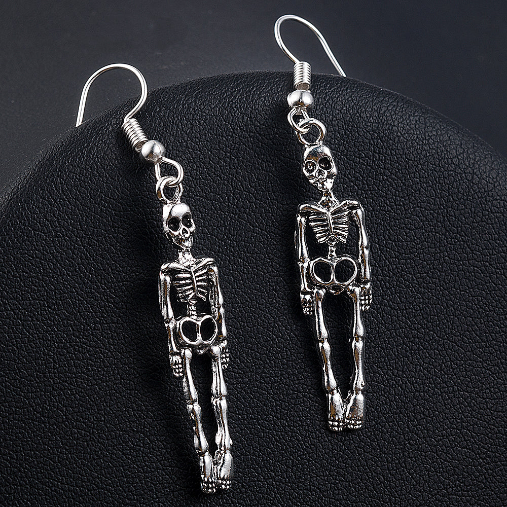 Skeleton Skull Dangle Earrings