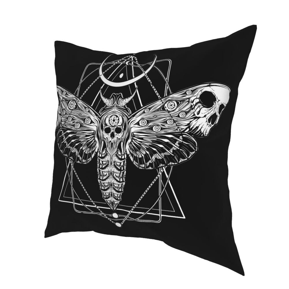 Skull Butterfly Print Pillow Case