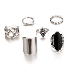 Pack Of Six Rings In Silver