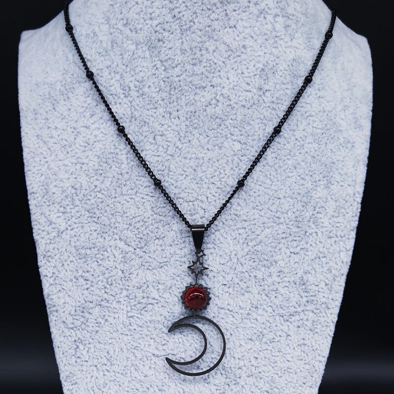 Star And Moon Shaped Necklace