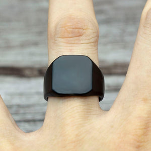 Black Matte Signet Ring