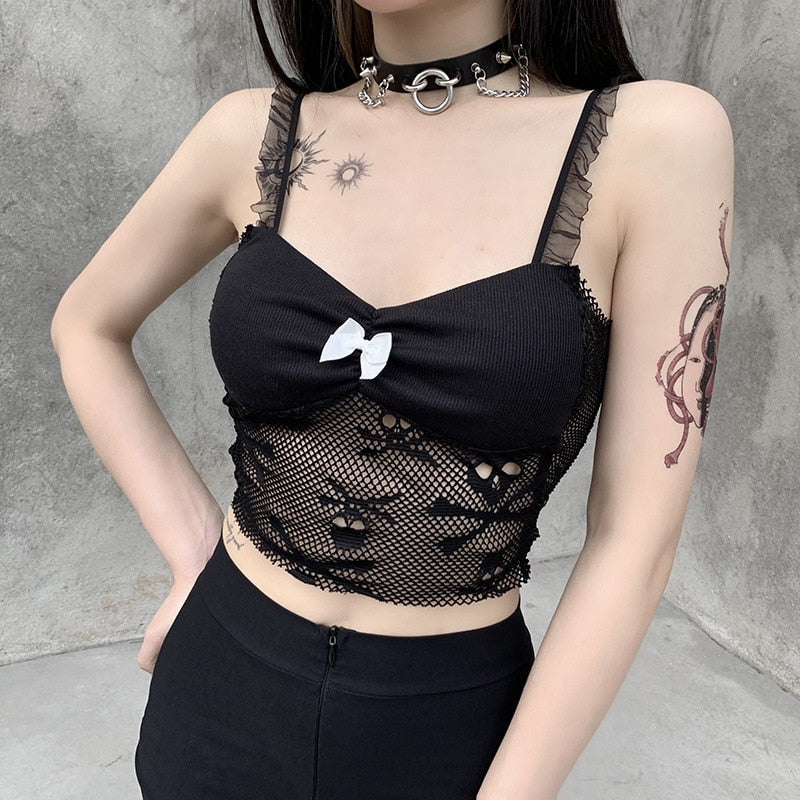 Skull Printed Crop Top