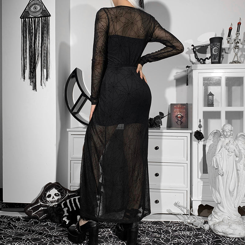 Spider Web Design Maxi Dress