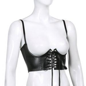 Lace Up Leather Corset