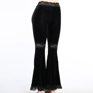 Lace Velvet Flare Trousers