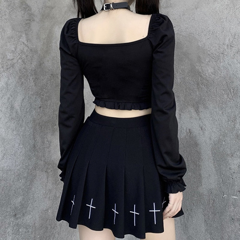 Drawstring Lace Up Crop Top