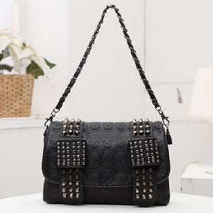 Skulls and Rivets Shoulder Bag