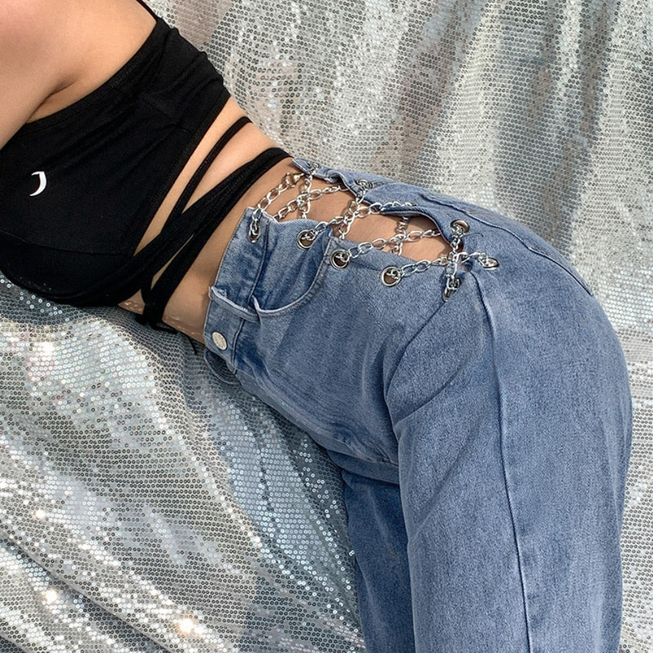 Witch Bellona Chain Design Jeans