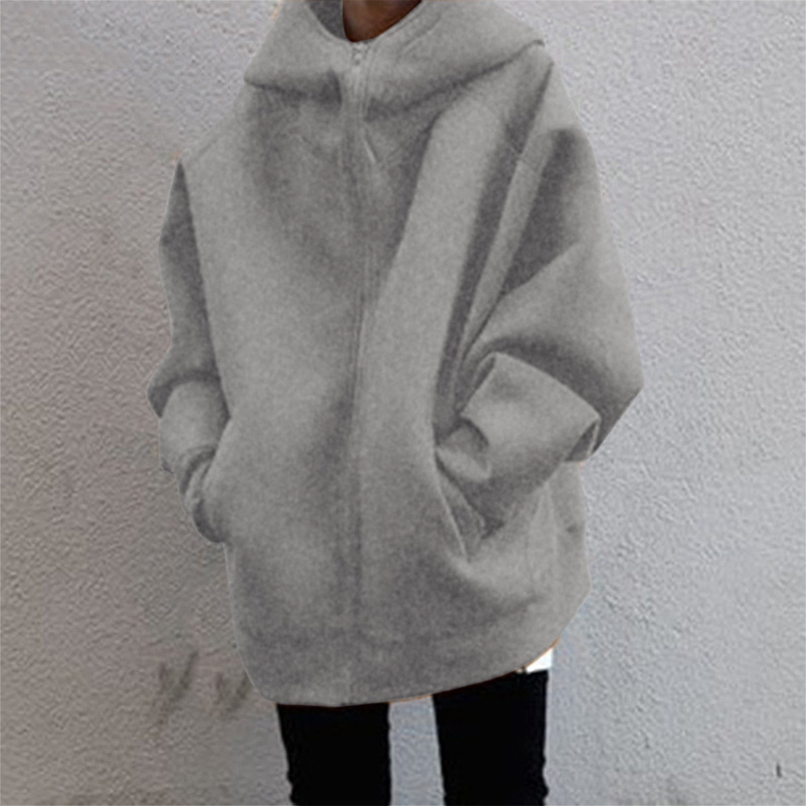 Plain Design Oversized Jacket