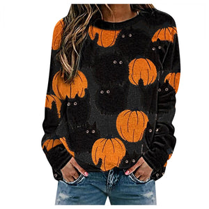 Black Cats and Orange Pumpkins Jumper