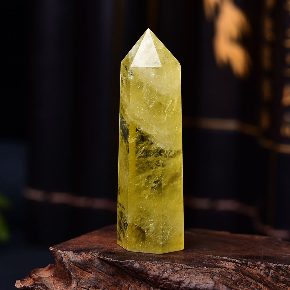 Citrine Obelisk Yellow Quartz Ornament