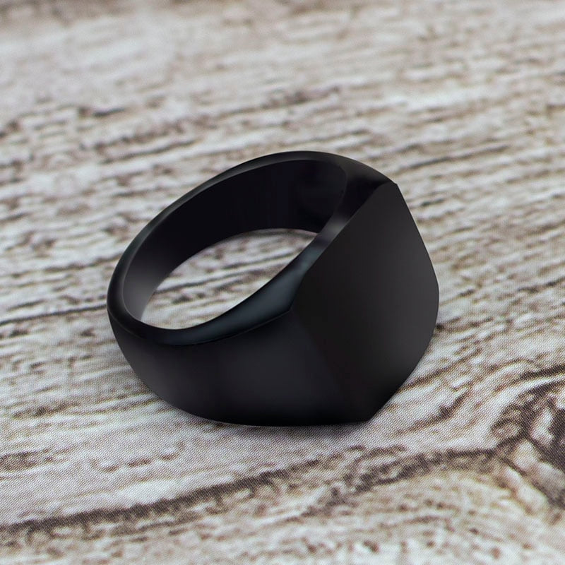 Black Matte Signet Ring