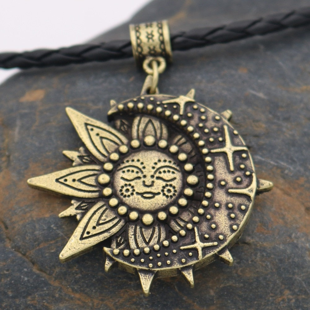 Wiccan Sun and Moon Necklace