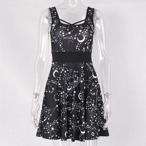 Moon and Constellation Midi Dress