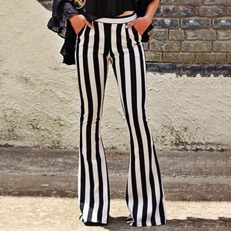 Black and White Flare Pants