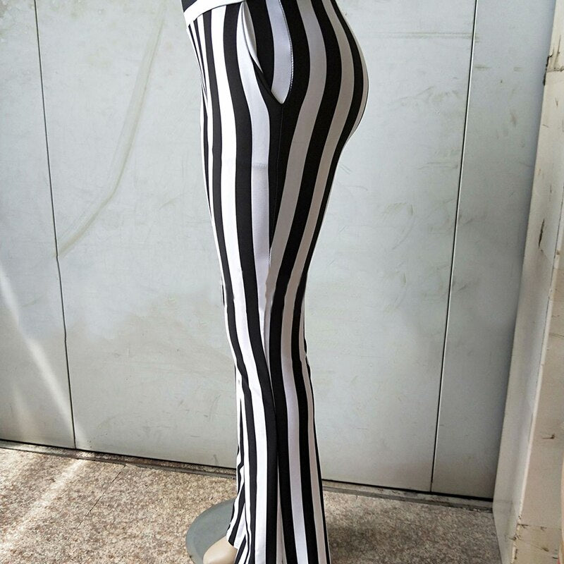 Black and White Flare Pants