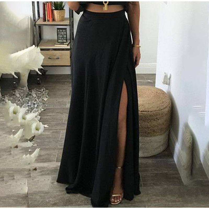 Crop Top And Maxi Skirt Set